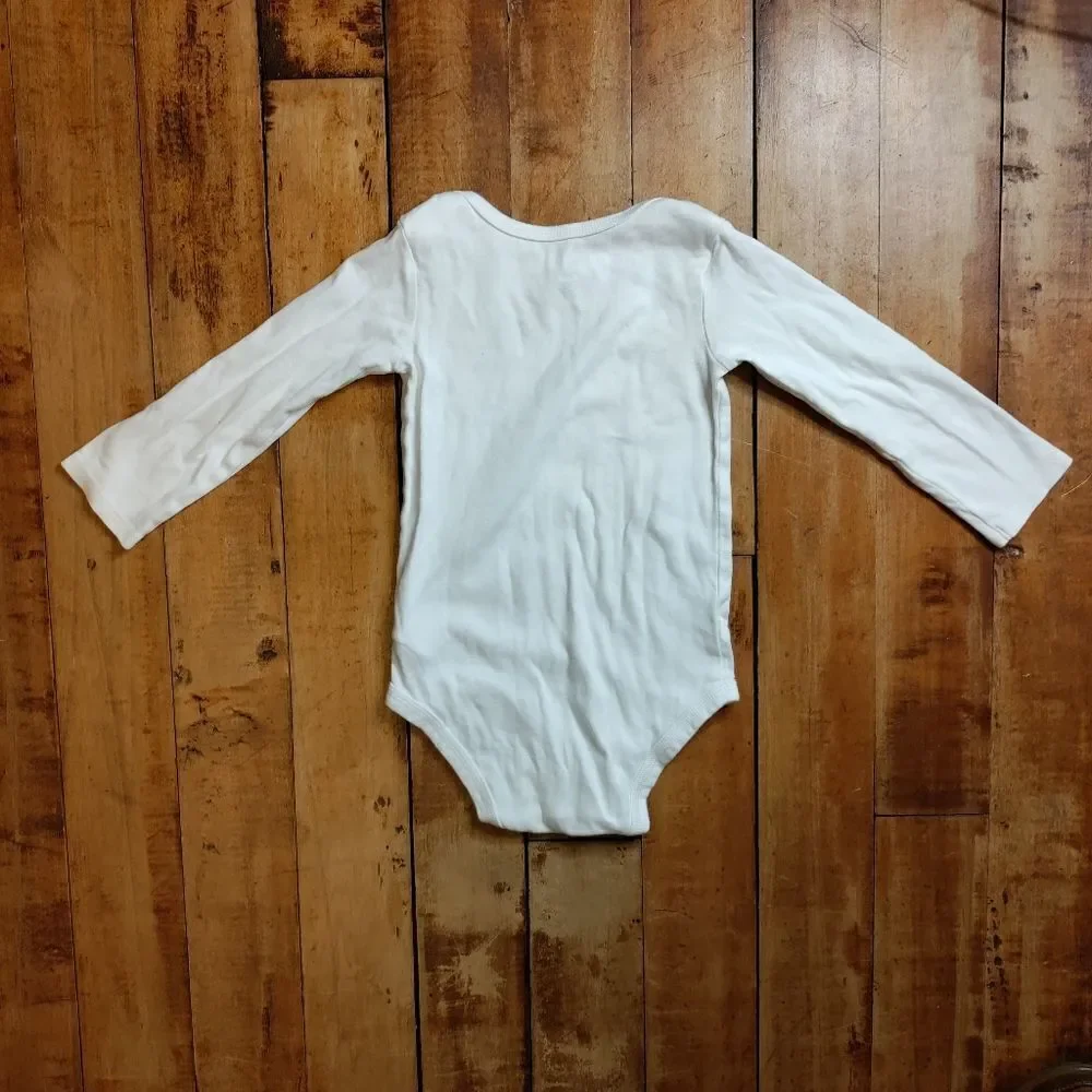 Carters bodysuit size 24 months white long sleeve unisex plain white basic